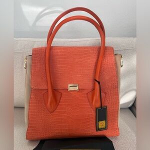 Pour la Victoire Morandi Mandarin Orange Leather Bag